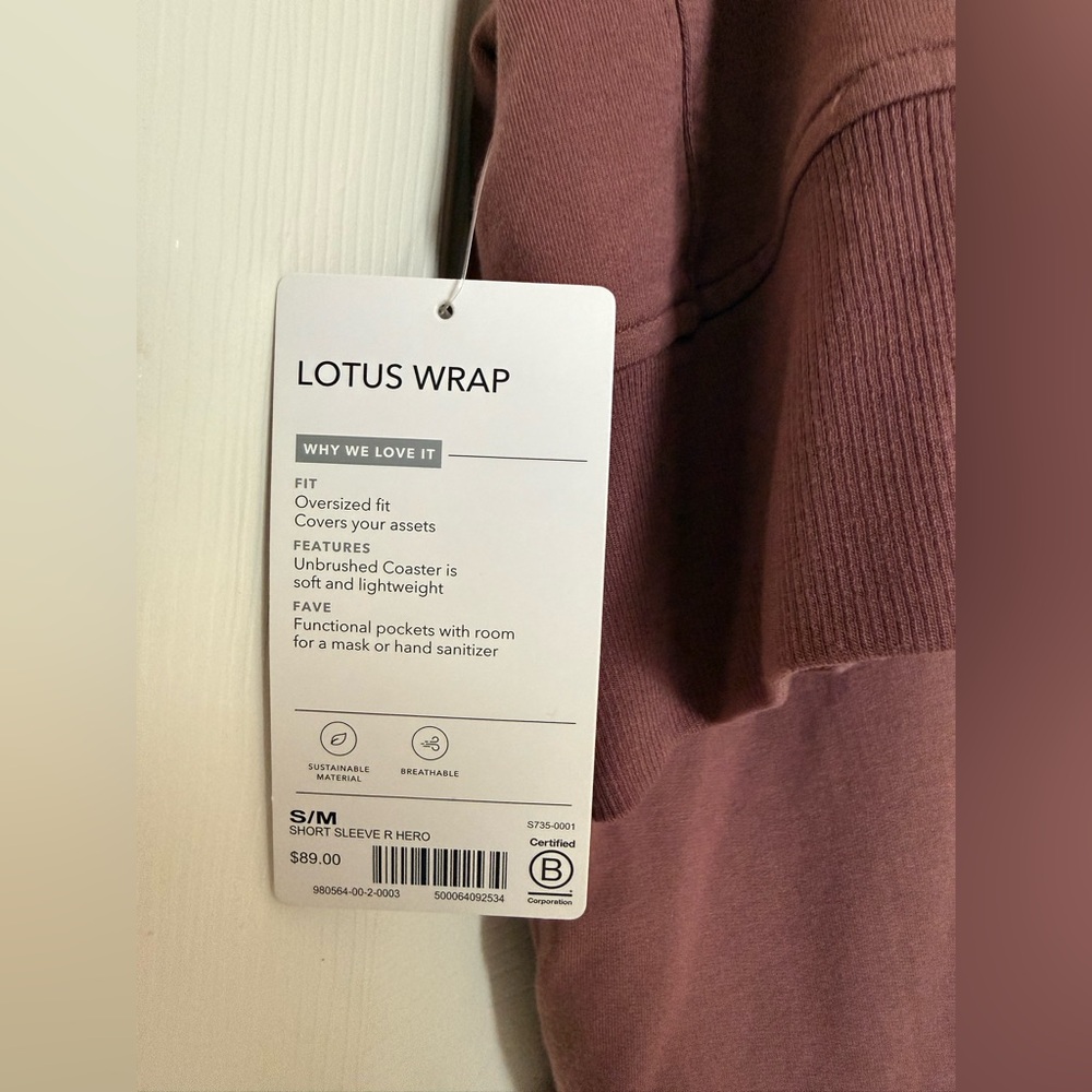 NWT Athleta Lotus Wrap Hearth Rose Size S/M - Picture 3 of 5